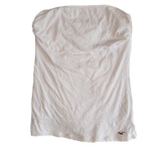 hollister white tube top strapless size medium cotton elastane